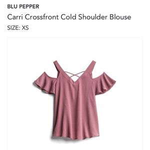 Women’s X-Small Blu Pepper Carri Crossfold Cold Shoulder Blouse